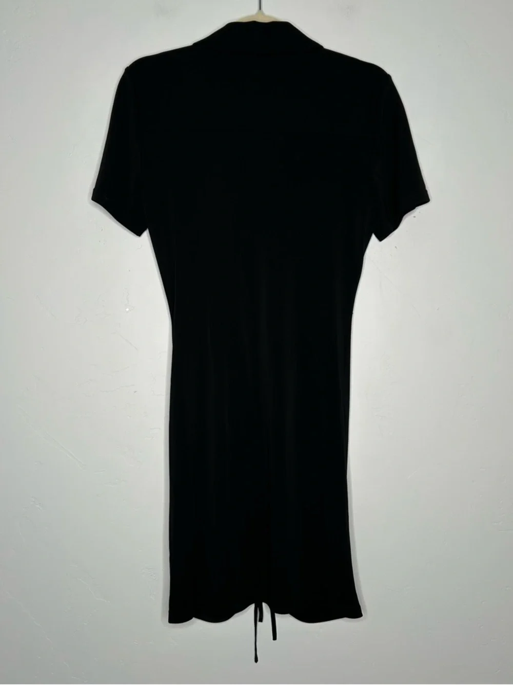 NWT Alice and Olivia Marsha Black Ruched Front Polo Mini Dress Size Medium - Picture 4 of 12